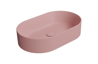 KUBE X keramické umyvadlo na desku, 60x37cm, oválné, blush mat 945824