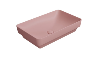 PURA keramické umyvadlo na desku 60x38cm, blush mat 883724