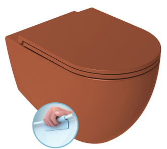 INFINITY závěsná WC mísa, Rimless, 36,5x53cm, terracotta 10NF02004-2U