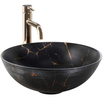 Rea Umyvadlo na desku Stella Black Marble Brush REA-U9086