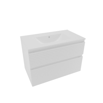 Koupelnová skříňka 2 zásuvková s umyvadlem Naturel Savona 78x53x44,8 cm bílá lesk SAVONA280BI