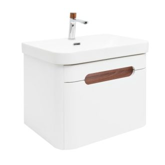 Koupelnová skříňka s umyvadlem a baterií SAT Fusion 57,5x43x45 cm bílá matná mat SATFUSION60WMWBA