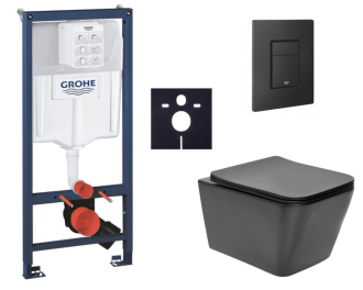 Závěsný wc set do lehkých stěn / předstěnová montáž Swiss Aqua Technologies Infinitio SIKOGRSIN12BEKF0