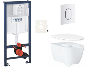 Závěsný wc set do lehkých stěn / předstěnová montáž Grohe Essence SIKOGRSESASH0