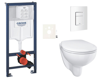 Závěsný wc set do lehkých stěn / předstěnová montáž Grohe Bau Ceramic SIKOGRSBAUSCSH0
