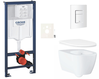 Závěsný wc set do lehkých stěn / předstěnová montáž Grohe Essence SIKOGRSESSCSH0