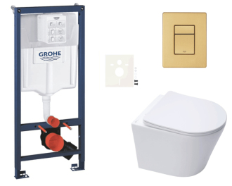 Závěsný wc set do lehkých stěn / předstěnová montáž Swiss Aqua Technologies Infinitio SIKOGRSIN10SCGN0