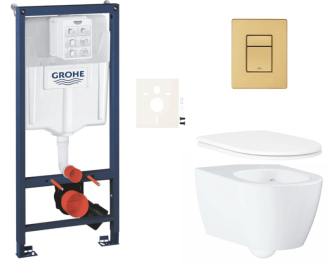 Závěsný wc set do lehkých stěn / předstěnová montáž Grohe Essence SIKOGRSESSCGN0