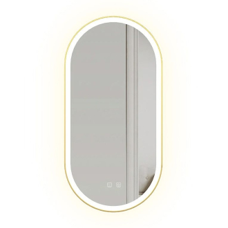 Zrcadlo LED OVL 50x100cm Gold