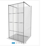 CERANO Sklo ke sprchovým zástěnám Industro L/P 8mm černý rám/transparent sklo 140x200