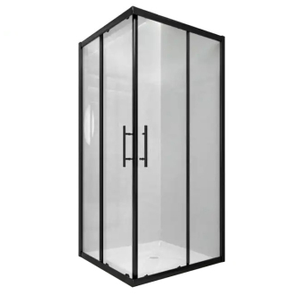 CERANO Sprchový kout Fabrizio L/P +FastInstall černá mat, transparent sklo 80x80 posuvný