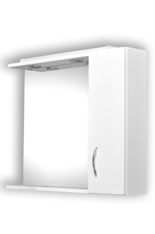 HELIOS 65, zrcadlo s osvětlením + skříňka, pravé provedení OLNHEL65P