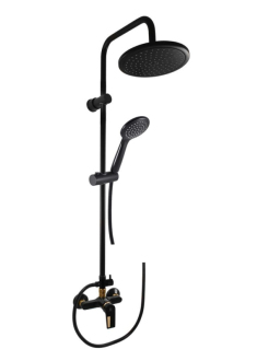 Sprchový systém RAV SLEZÁK Colorado včetně baterie černá matná/zlatá CO382.0/7CMATZ