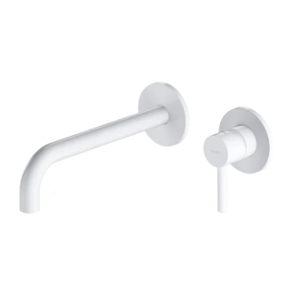 Omnires Y podomítková umyvadlová baterie s hubicí, nástěnný díl, bílý mat Y1215HLROWM