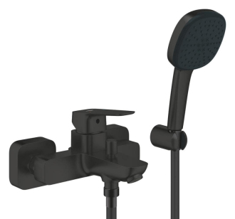 Vanová baterie Grohe Cubeo se sprchovým setem 150 mm černá matná 1018142430