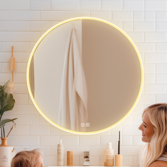 Nimco ZPB 28000RVX-05 Bílé kulaté LED zrcadlo pr. 600 se dvěma dotykovými senzory