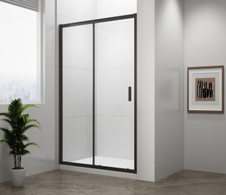 EASY BLACK sprchové dveře 1400mm, čiré sklo