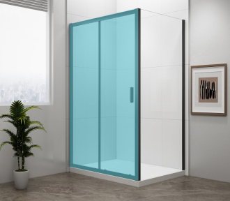 EASY BLACK boční stěna 900mm, čiré sklo 55490