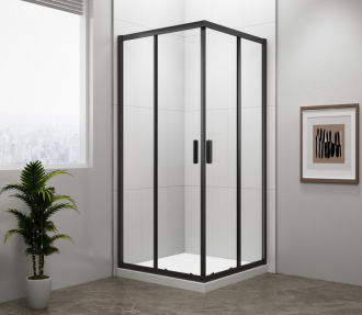 EASY BLACK čtvercová sprchová zástěna 900x900mm, čiré sklo