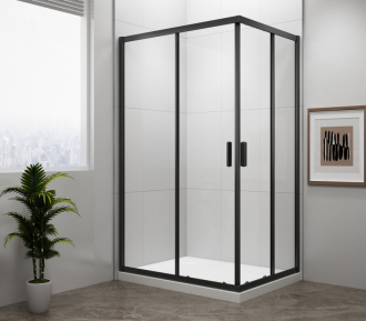 EASY BLACK obdélníková sprchová zástěna 900x800mm, čiré sklo