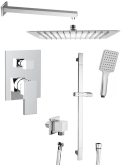 CUBEMIX podomítkový sprchový set s pákovou baterií, posuvný držák sprchy, chrom CM042-02