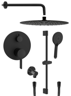 ICONIC podomítkový sprchový set s pákovou baterií, držák sprchy, černá mat AF042B-02