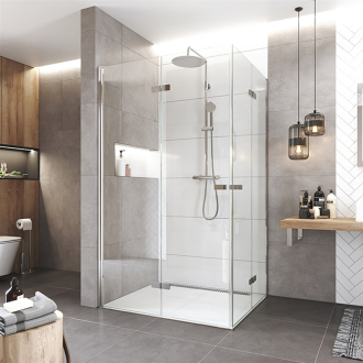 Novea zalam.kout, obdél. 80x120x200 cm, chrom ALU, sklo čiré 6/6mm, vstup rohem CK11843ZVR