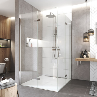 Novea zalam.kout, čtverc. 120x120x200 cm, L/P, sklo čiré 6/6mm, vstup rohem CK14843ZVR