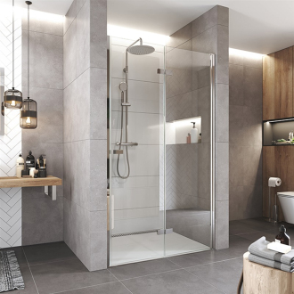 Novea zalamovací dveře pravé, 120x200 cm, chrom ALU, sklo čiré 6 mm, EC CK10843ZP