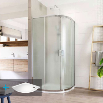 Mereo Lima sprchový kout, R 550, 80x80x190 cm, chrom ALU, sklo Point 6 mm CK608B32KM+van.