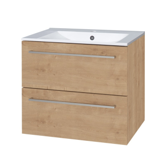 Bino, skříňka s ker. umyvadlem, 610x548x460mm, spodní, dub Arlington, 2 zásuvky CN620