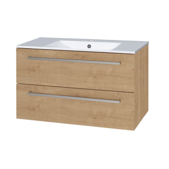 Bino, skříňka s ker. umyvadlem, 1010x548x460mm, spodní, dub Arlington, 2 zásuvky CN622