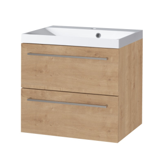 Bino, skříňka, umyvadlo z lit. mram., 610x578x460mm, spodní, dub Arlington CN620M