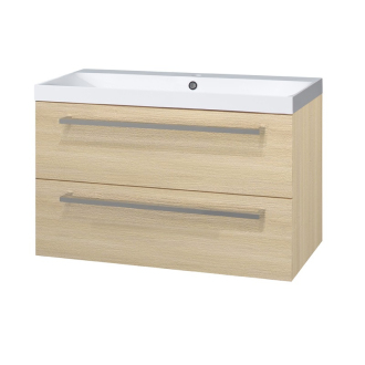 Bino, skříňka, umyvadlo z lit. mram, 110x578x460 mm,spodní,dub Sand Barbera CN632M