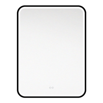 Zrcadlo hranaté 600x800 mm, LED osvětlení, černý rám CN171