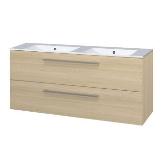 Bino, skříňka s keram. umyvadlem, 1210x548x460mm,spodní,dub Sand Barbera,2 zásuvky CN633