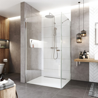 Novea pivotový kout, obdél., 70x90x200 cm, L/P, chrom ALU, sklo čiré, EC CK12903Z