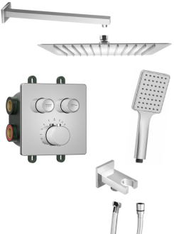 SMART SELECT podomítkový sprchový set s termostatickou baterií, vyústění, chrom RP042-01
