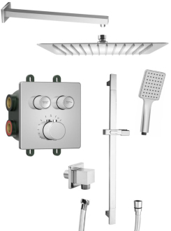 SMART SELECT podomítkový sprchový set s termostati baterií, držák sprchy, chrom RP042-02