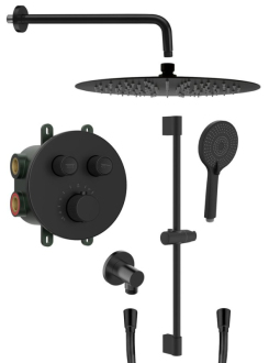 SMART SELECT podomítkový sprchový set s termostatickou baterií,  černá mat RP032B-02