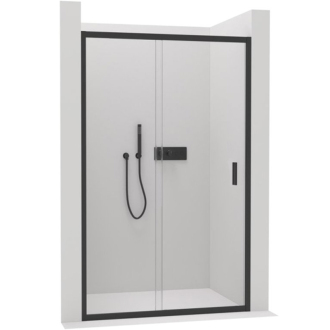 CERANO Sprchové posuvné dveře Varone LINE L/P černá mat, transparent sklo 90x195