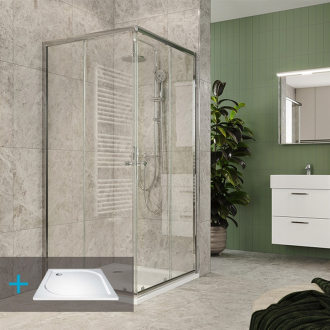 Set: spr.kout CK34123Z 90x90x185cm, chrom ALU, sklo čiré,SMC vanička CV31H, CK34123ZH