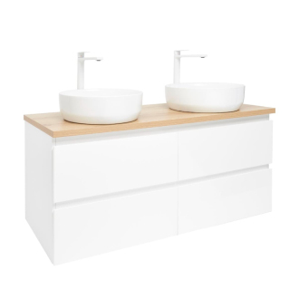 Koupelnová skříňka s umyvadlem SAT B-Way 119x50x45 cm bílá lesk BWAY2120WDOAKU2B