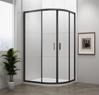 Sprchový kout asymetrický 80x100 cm Polysan Easy Black EL2915B