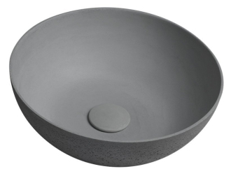 FORMIGO betonové umyvadlo na desku, Ø 39cm, šedá