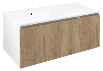 LOREA skříňka s umyvadlem 101x46x51,5cm, levá, dub alabama/bílá mat LE070-2231-L-02