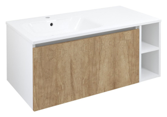 LOREA skříňka s umyvadlem 101x46x51,5cm , levá, dub alabama/bílá mat LE080-2231-L-02