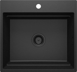 Deante Momi jedno-komorový granitový dřez 560x520x220, 3,5", grafitový metalický ZRM_G10A