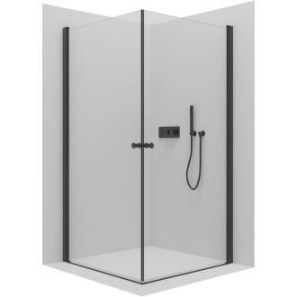 CERANO Sprchový kout Antelo Duo L/P černá mat, transparent sklo 110x110 křídlový
