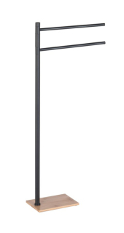 TRILLY stojan s držákem ručníků, hranatý, černá mat/bambus TR3141 57895